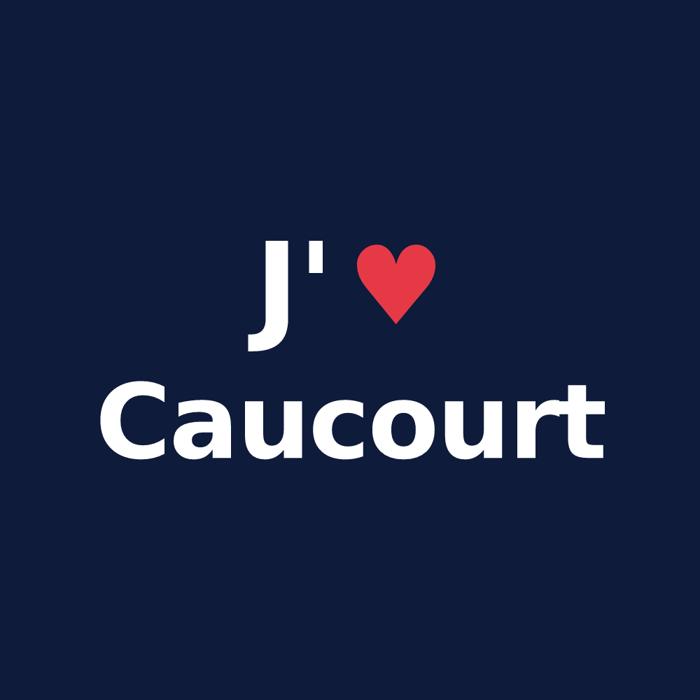 T-shirt personnalisé Caucourt — design J'aime Caucourt