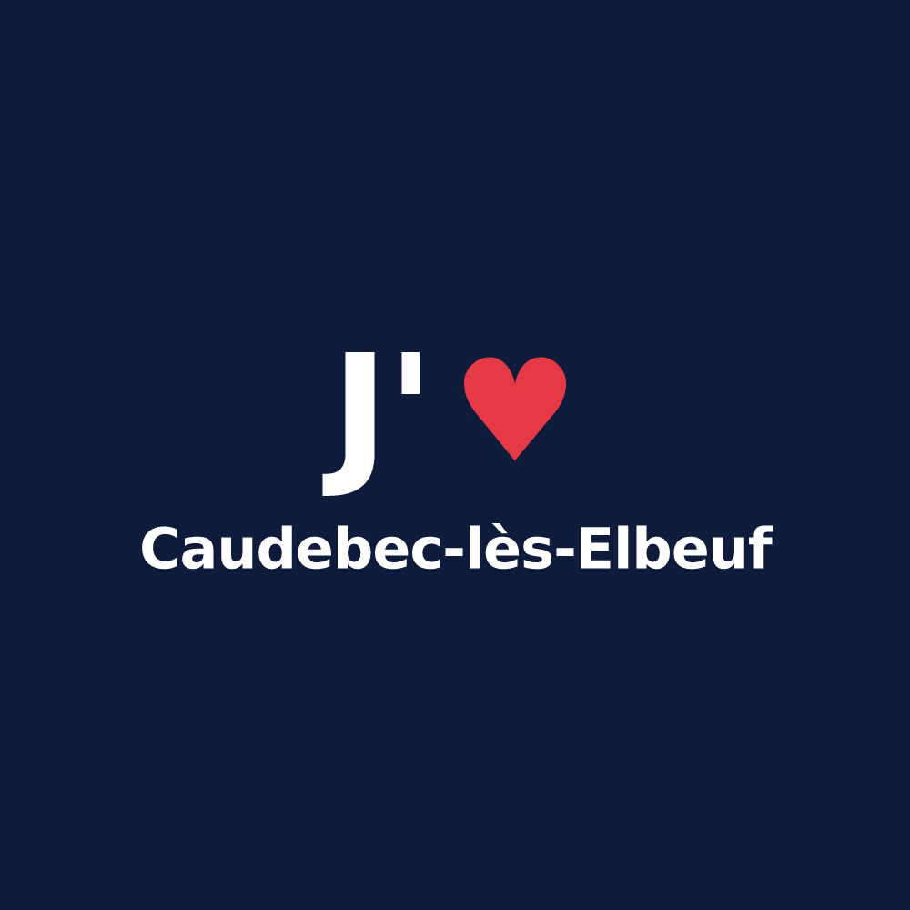 T-shirt personnalisé Caudebec-lès-Elbeuf — design J'aime Caudebec-lès-Elbeuf