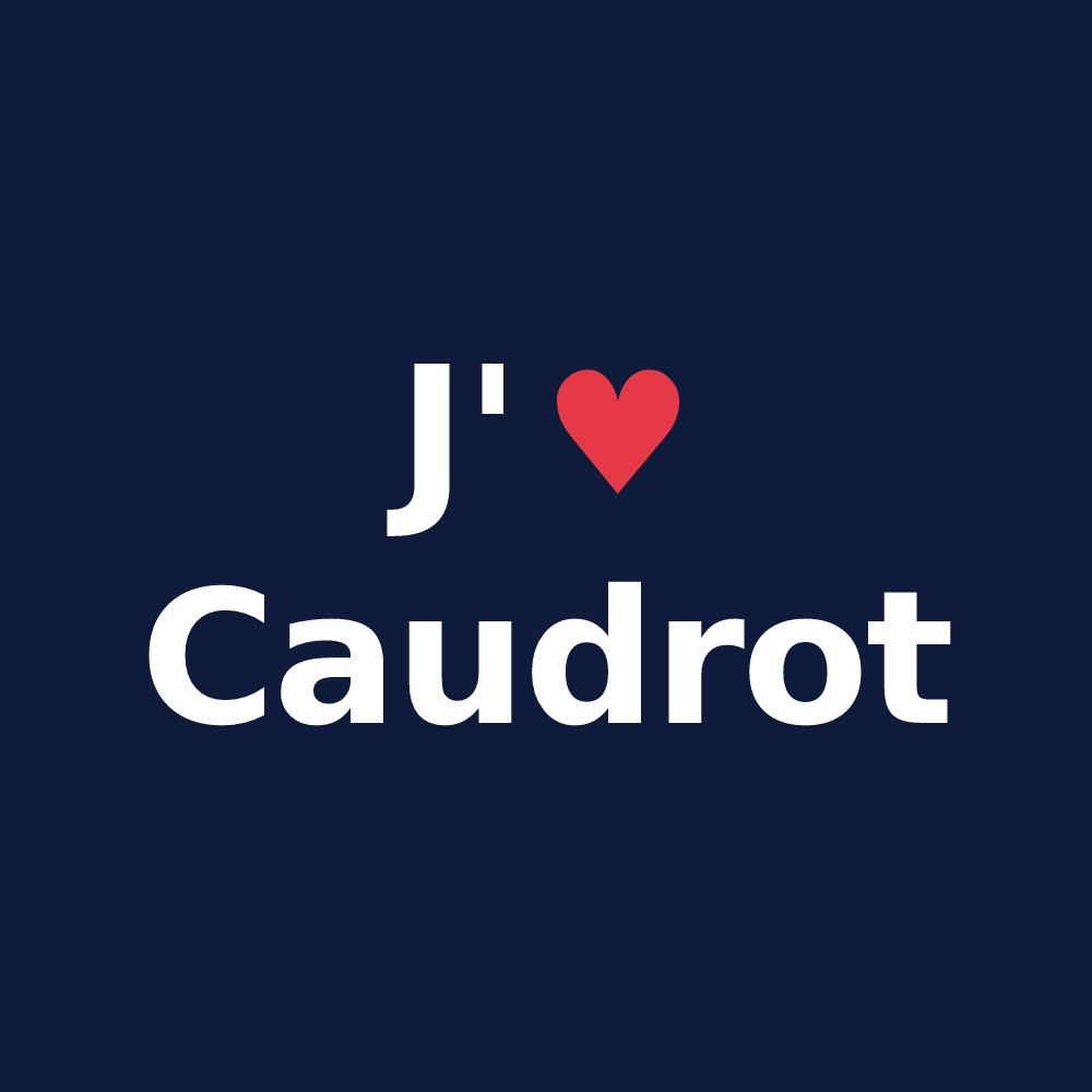 T-shirt personnalisé Caudrot — design J'aime Caudrot