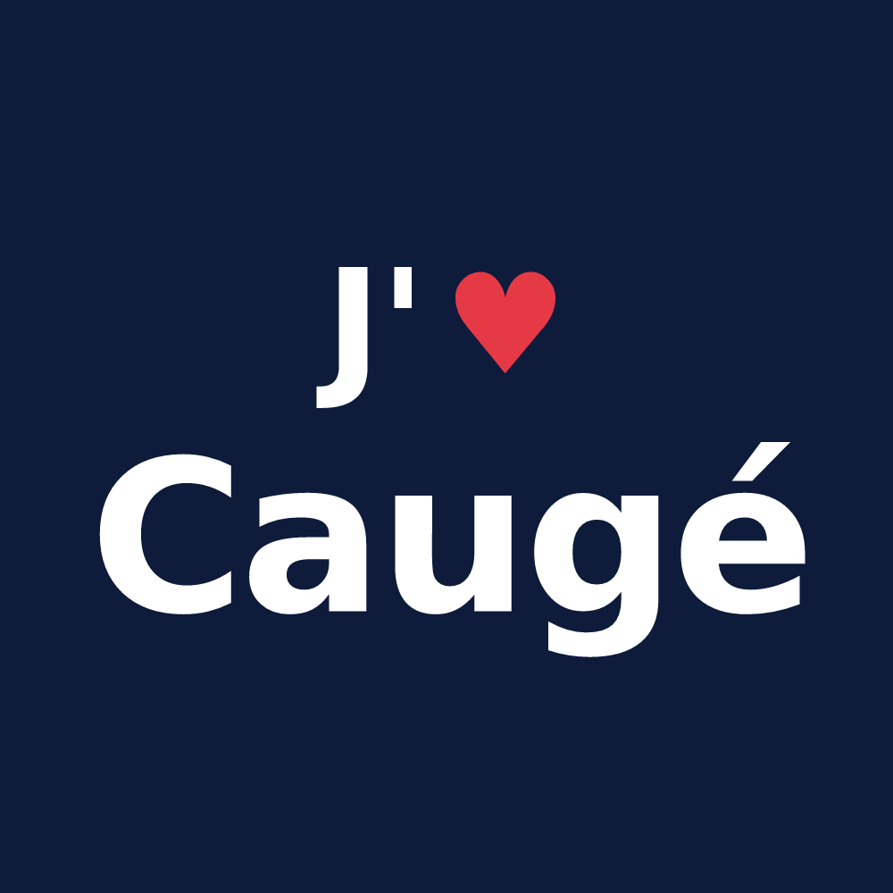 T-shirt personnalisé Caugé — design J'aime Caugé