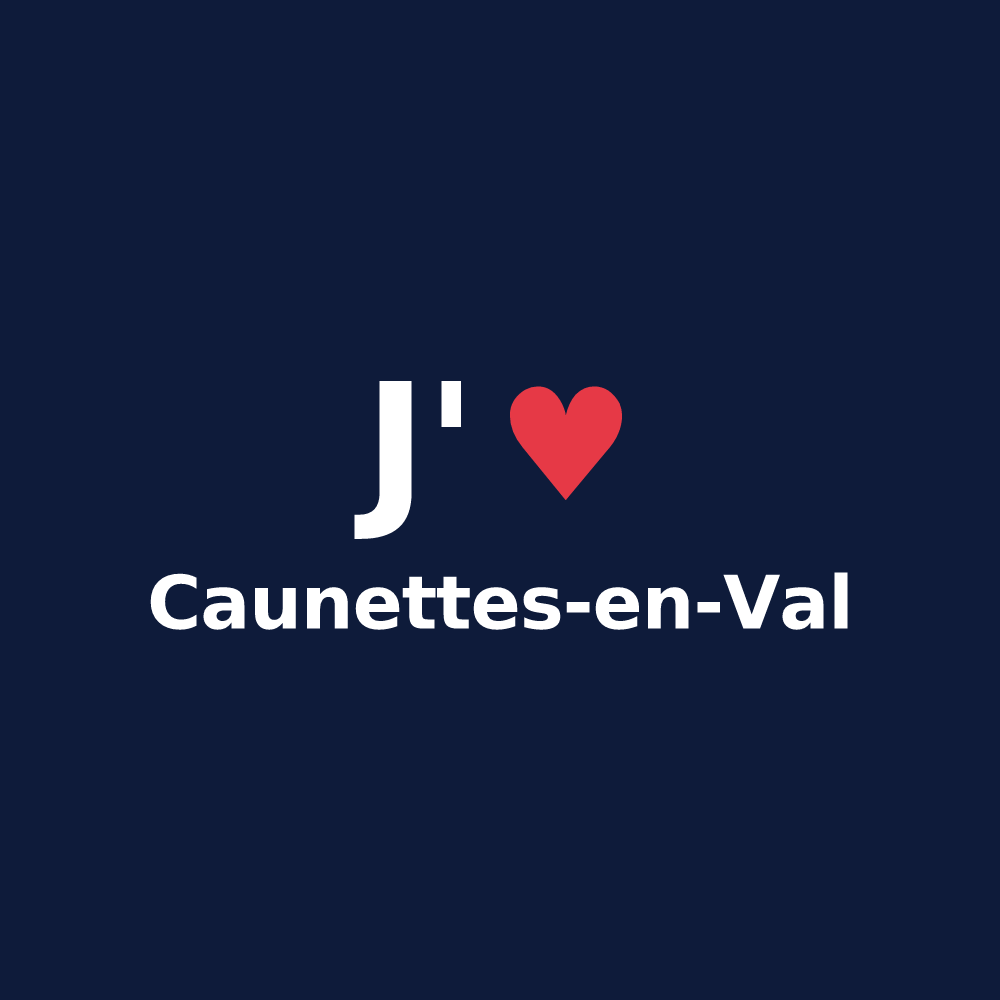 T-shirt personnalisé Caunettes-en-Val — design J'aime Caunettes-en-Val