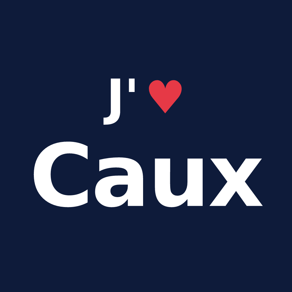 T-shirt personnalisé Caux — design J'aime Caux