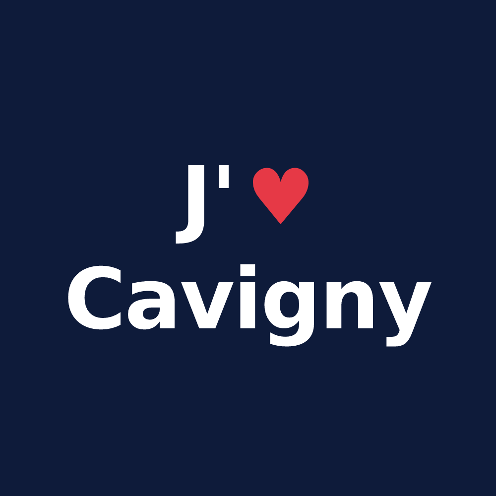 T-shirt personnalisé Cavigny — design J'aime Cavigny