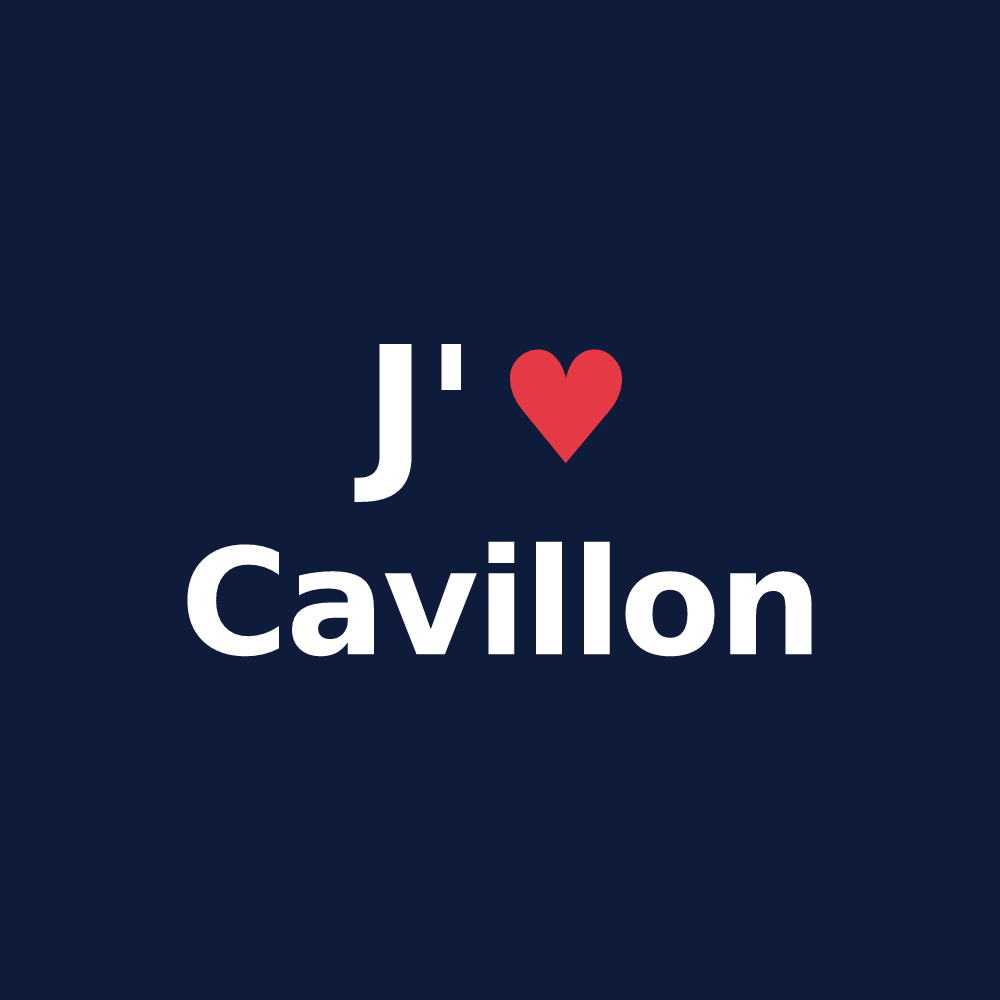 T-shirt personnalisé Cavillon — design « J'aime Cavillon » imprimé sur le t-shirt