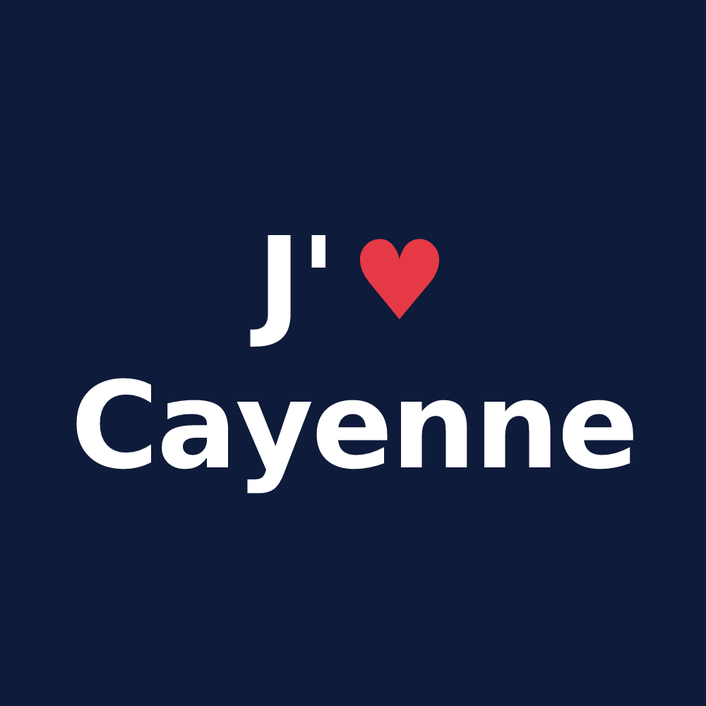 T-shirt personnalisé Cayenne — design « J'aime Cayenne » imprimé sur le t-shirt