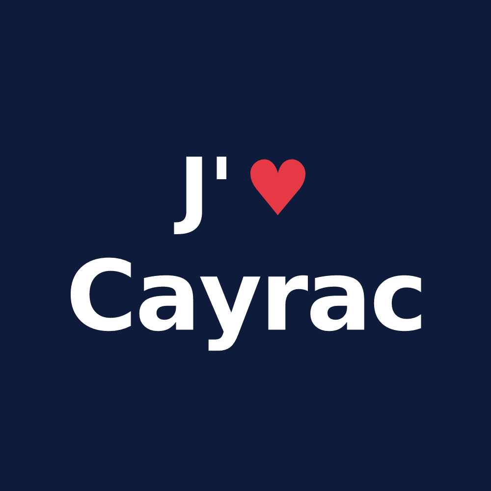 T-shirt personnalisé Cayrac — design J'aime Cayrac