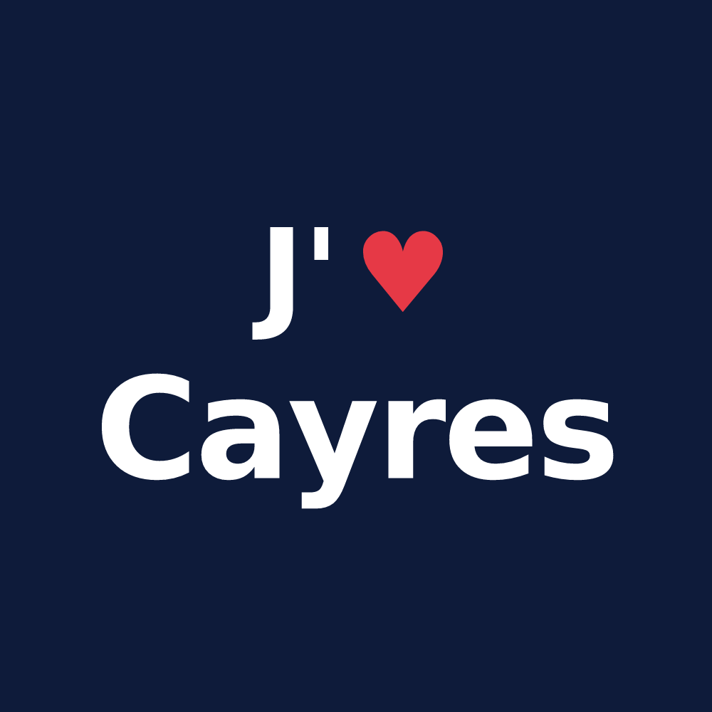 T-shirt personnalisé Cayres — design J'aime Cayres
