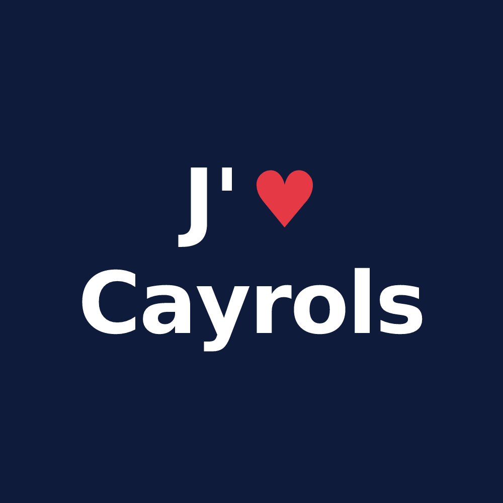 T-shirt personnalisé Cayrols — design J'aime Cayrols