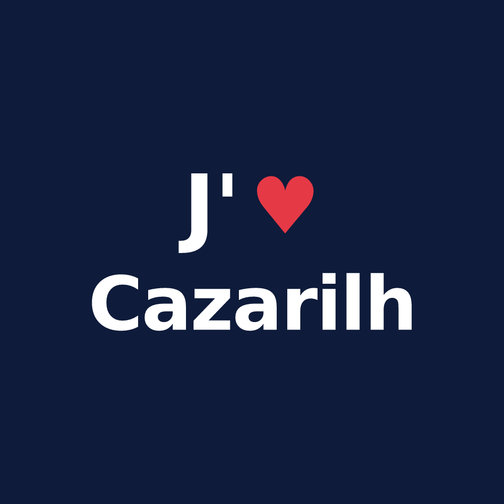 T-shirt personnalisé Cazarilh — design « J'aime Cazarilh » imprimé sur le t-shirt