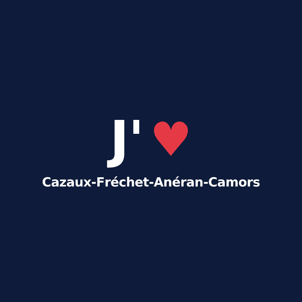 T-shirt personnalisé Cazaux-Fréchet-Anéran-Camors — design J'aime Cazaux-Fréchet-Anéran-Camors