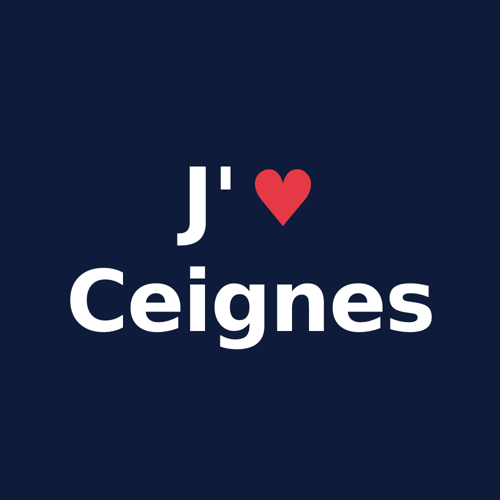 T-shirt personnalisé Ceignes — design J'aime Ceignes