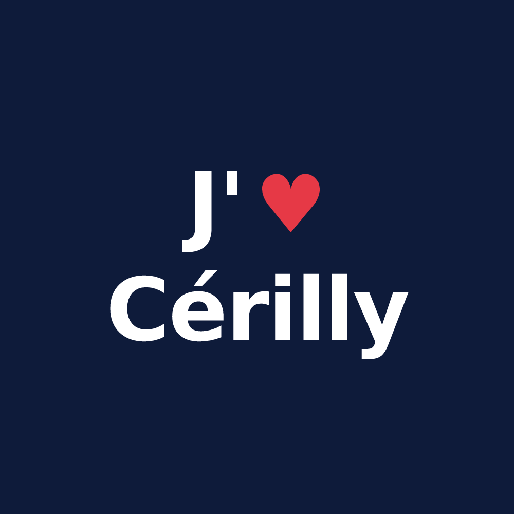 T-shirt personnalisé Cérilly — design J'aime Cérilly