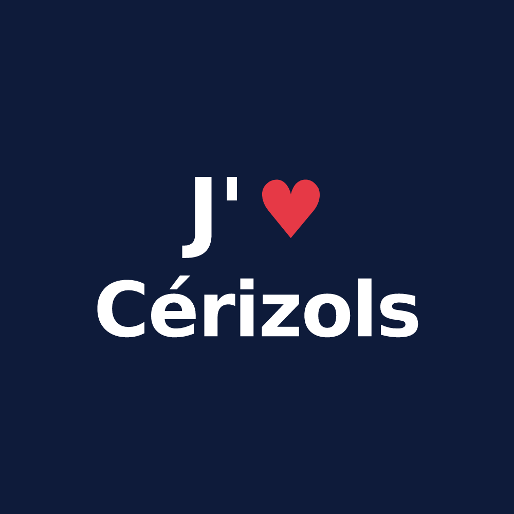 T-shirt personnalisé Cérizols — design J'aime Cérizols