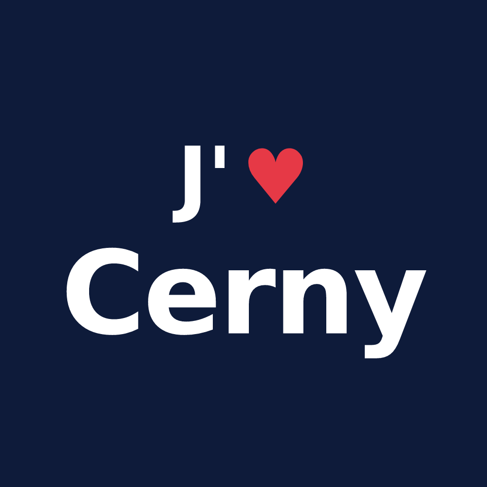 T-shirt personnalisé Cerny — design « J'aime Cerny » imprimé sur le t-shirt