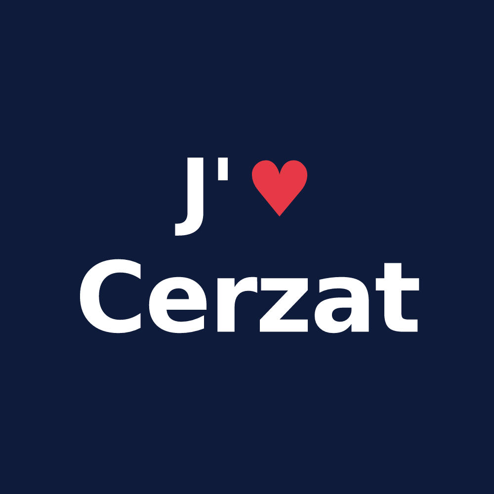 T-shirt personnalisé Cerzat — design J'aime Cerzat
