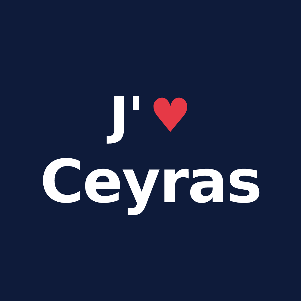 T-shirt personnalisé Ceyras — design J'aime Ceyras