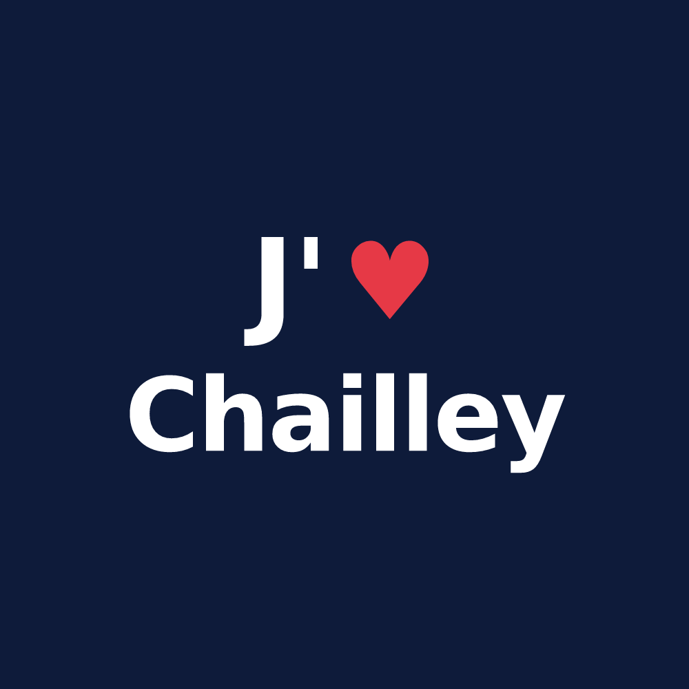T-shirt personnalisé Chailley — design J'aime Chailley