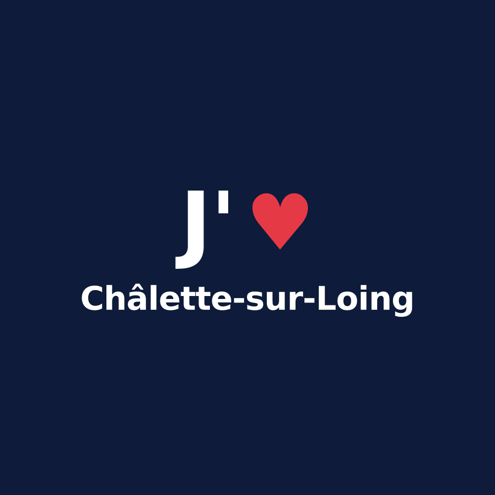 T-shirt personnalisé Châlette-sur-Loing — design J'aime Châlette-sur-Loing