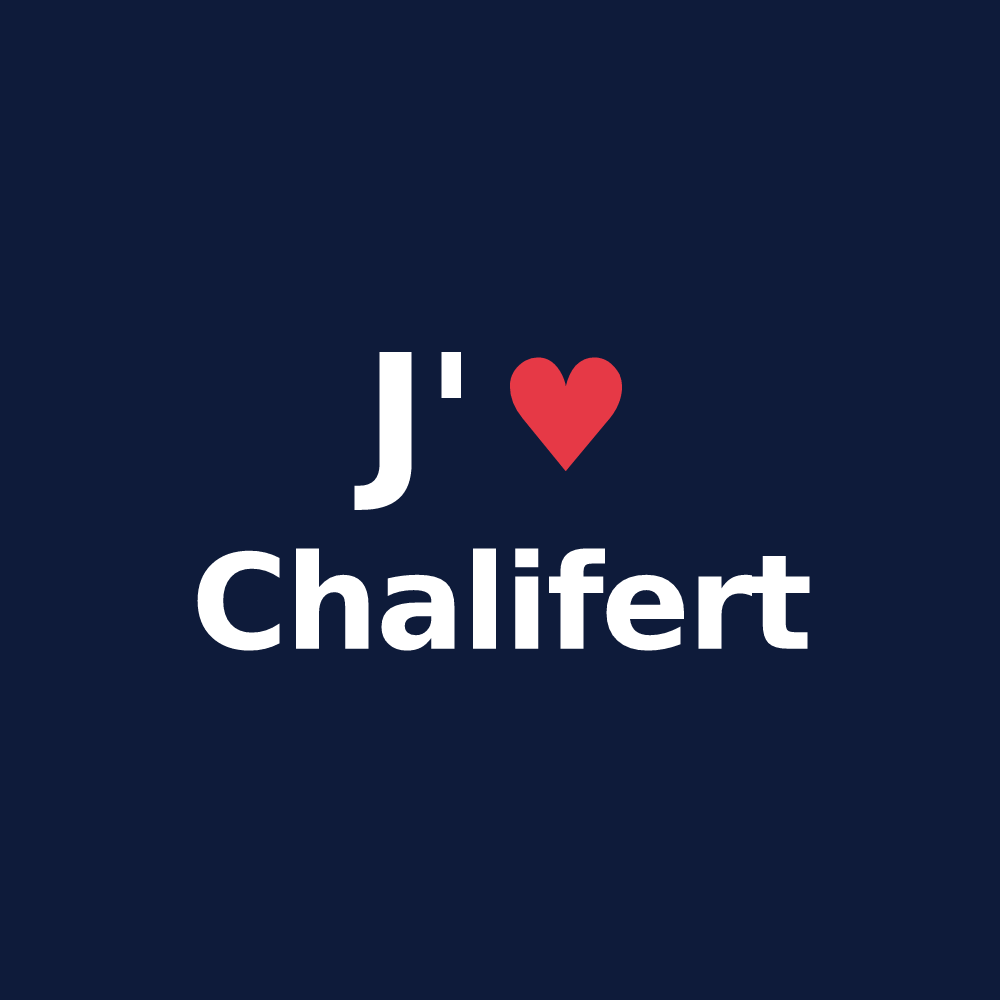 T-shirt personnalisé Chalifert — design « J'aime Chalifert » imprimé sur le t-shirt