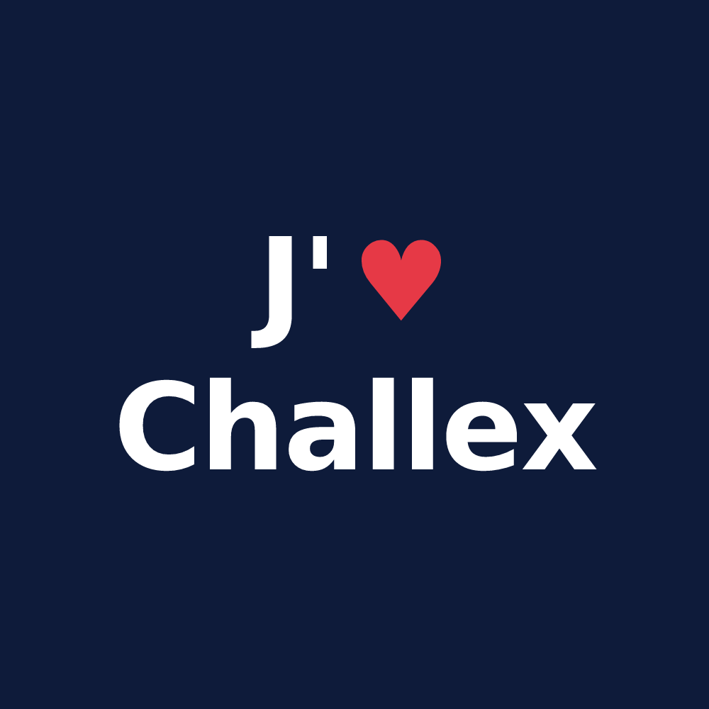 T-shirt personnalisé Challex — design J'aime Challex