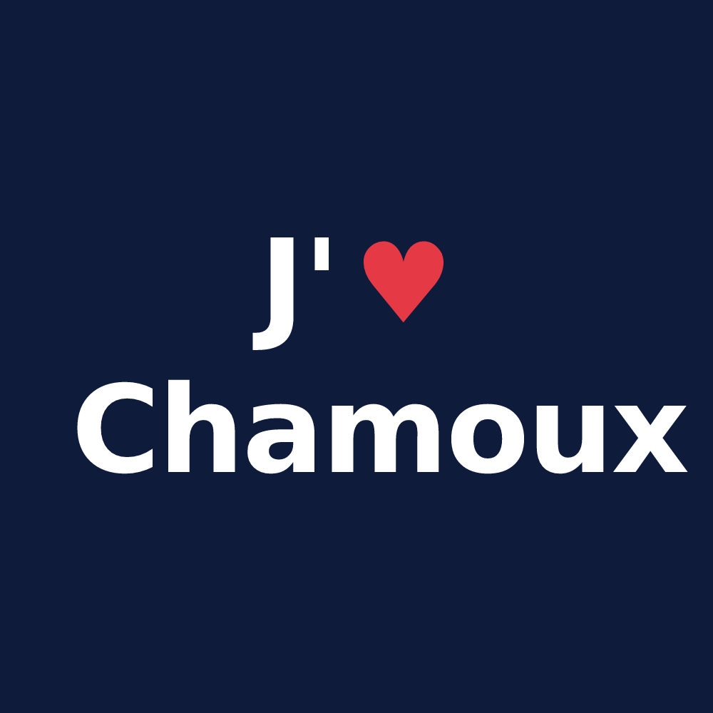 T-shirt personnalisé Chamoux — design J'aime Chamoux