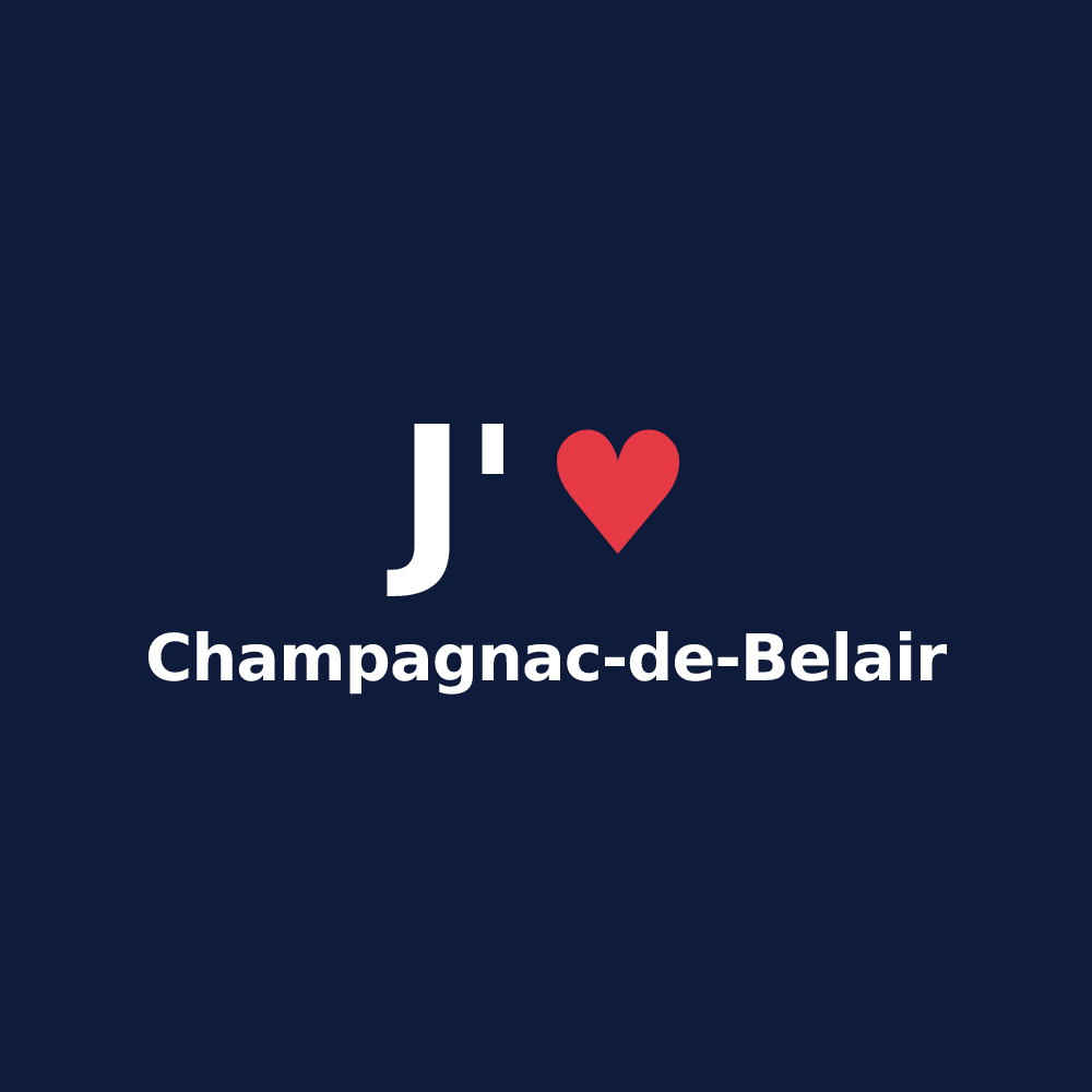T-shirt personnalisé Champagnac-de-Belair — design J'aime Champagnac-de-Belair