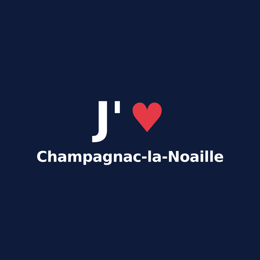 T-shirt personnalisé Champagnac-la-Noaille — design J'aime Champagnac-la-Noaille