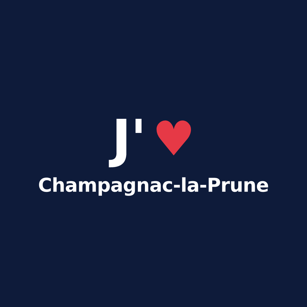 T-shirt personnalisé Champagnac-la-Prune — design J'aime Champagnac-la-Prune