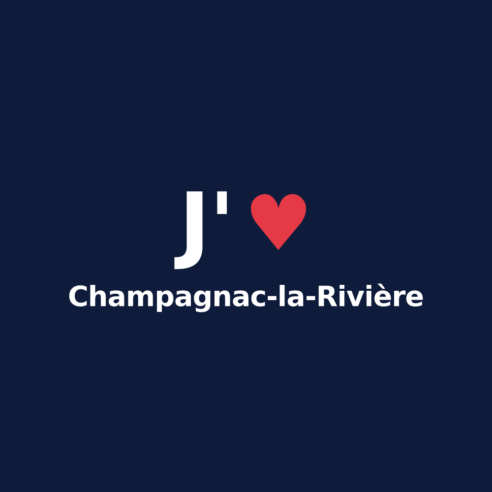 T-shirt personnalisé Champagnac-la-Rivière — design J'aime Champagnac-la-Rivière