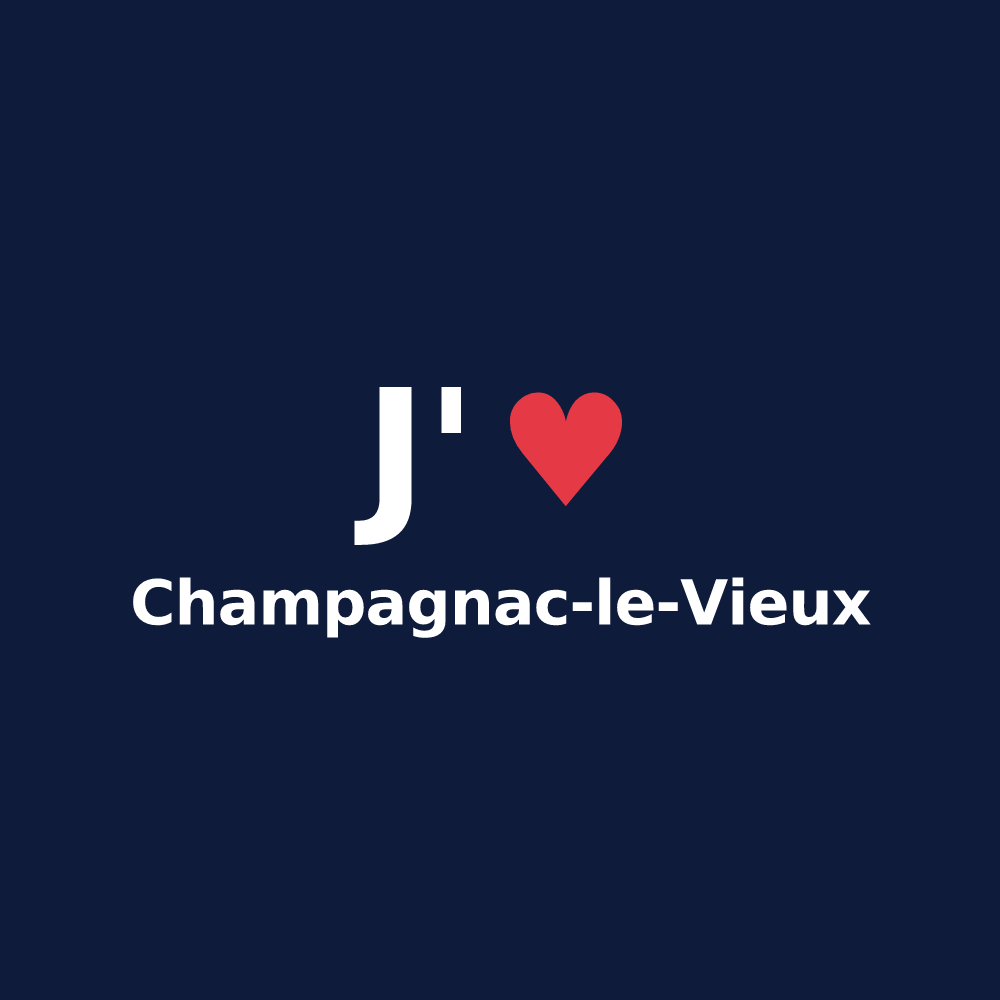 T-shirt personnalisé Champagnac-le-Vieux — design J'aime Champagnac-le-Vieux