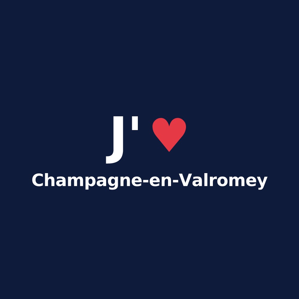 T-shirt personnalisé Champagne-en-Valromey — design J'aime Champagne-en-Valromey