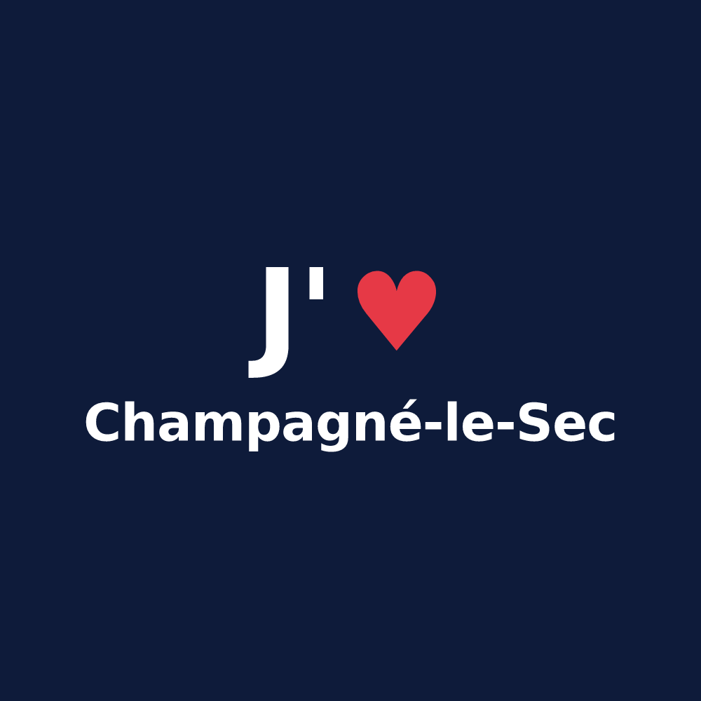 T-shirt personnalisé Champagné-le-Sec — design J'aime Champagné-le-Sec