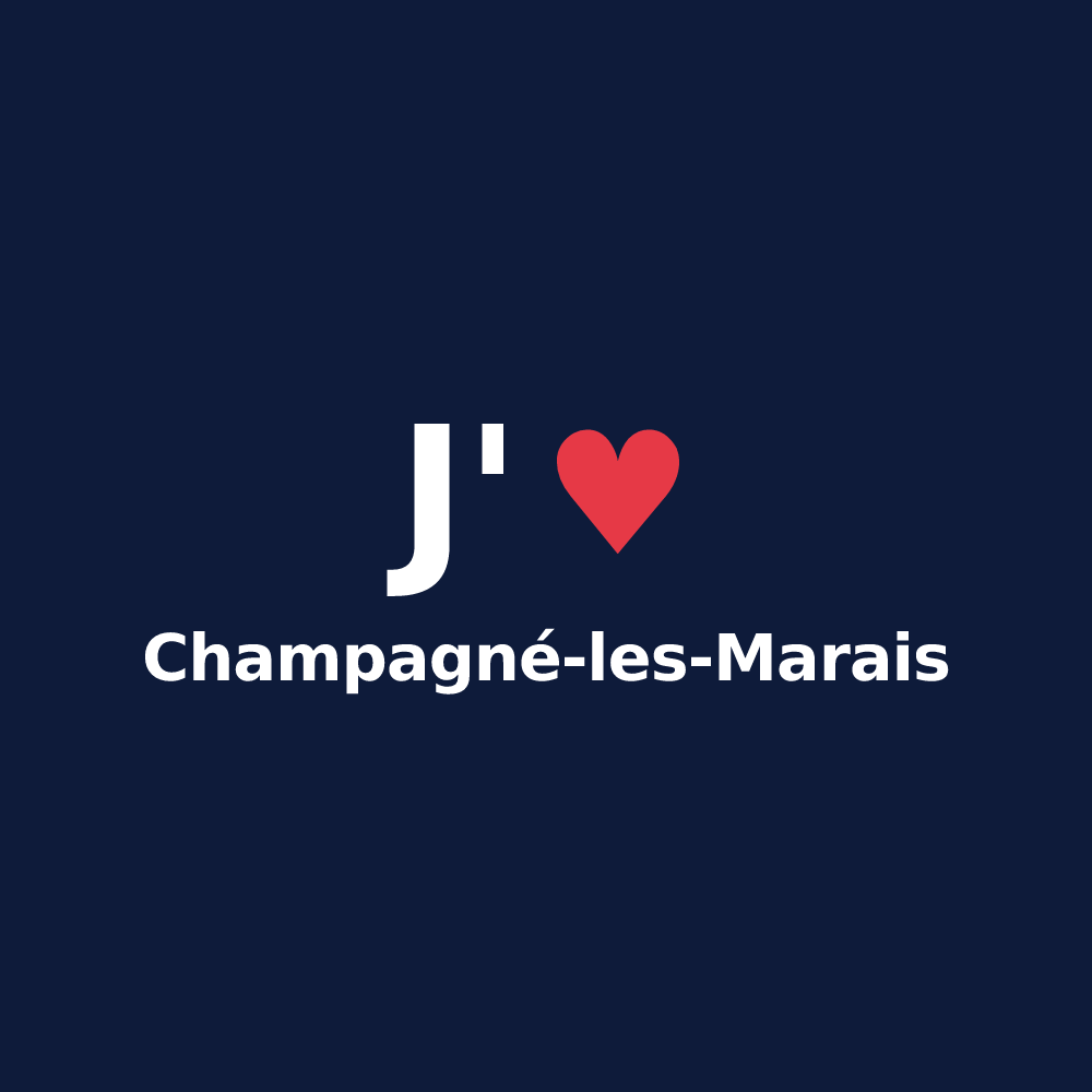 T-shirt personnalisé Champagné-les-Marais — design J'aime Champagné-les-Marais