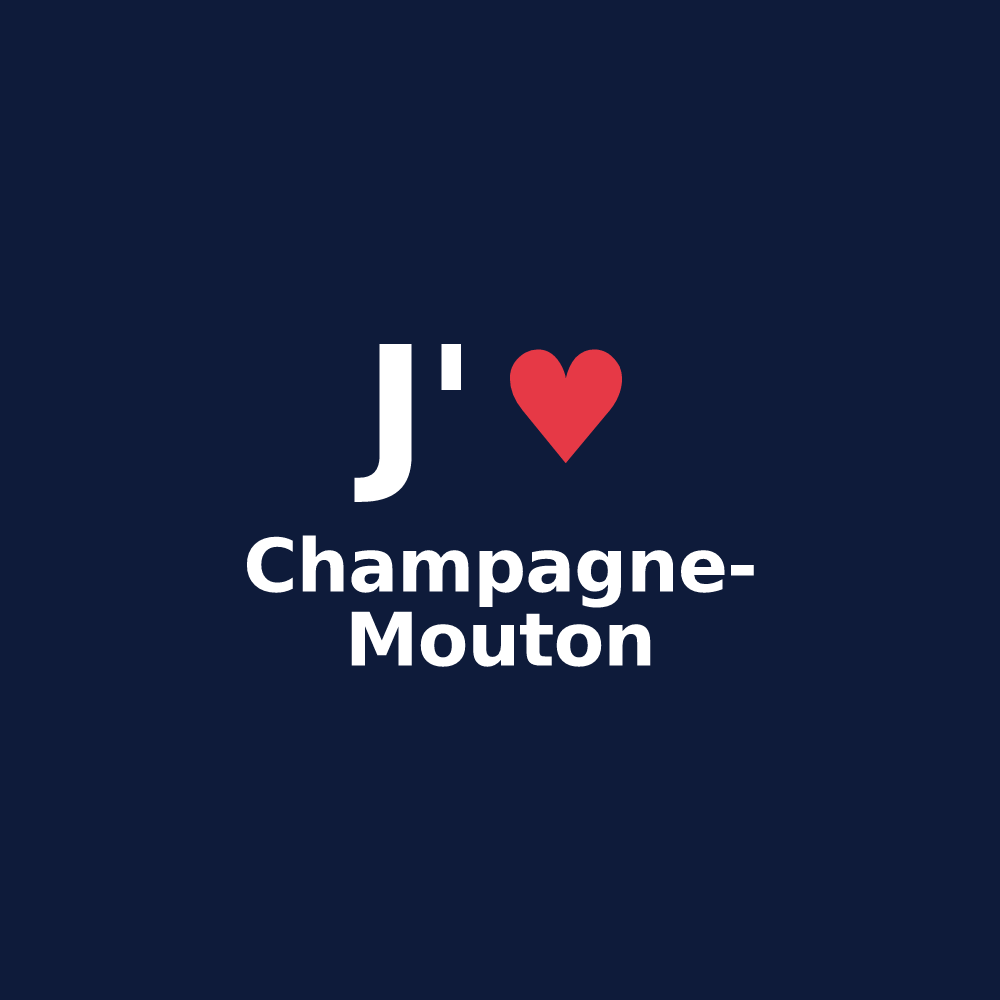 T-shirt personnalisé Champagne-Mouton — design J'aime Champagne-Mouton