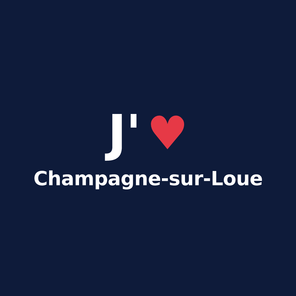 T-shirt personnalisé Champagne-sur-Loue — design J'aime Champagne-sur-Loue