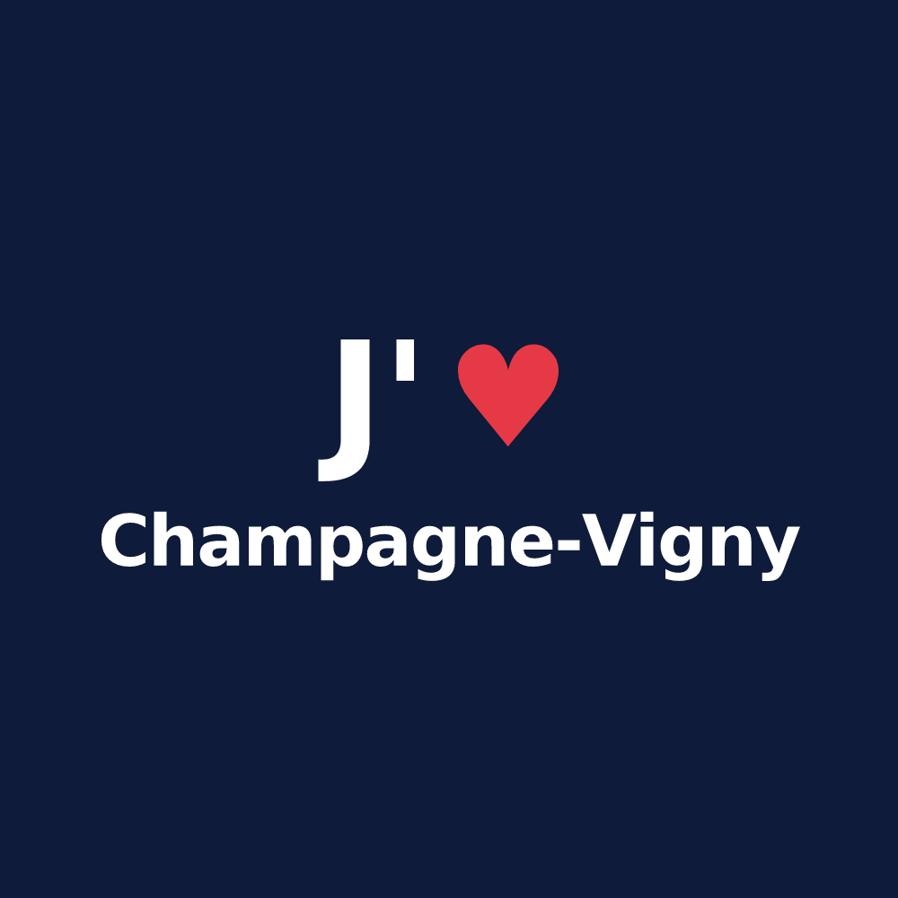T-shirt personnalisé Champagne-Vigny — design J'aime Champagne-Vigny