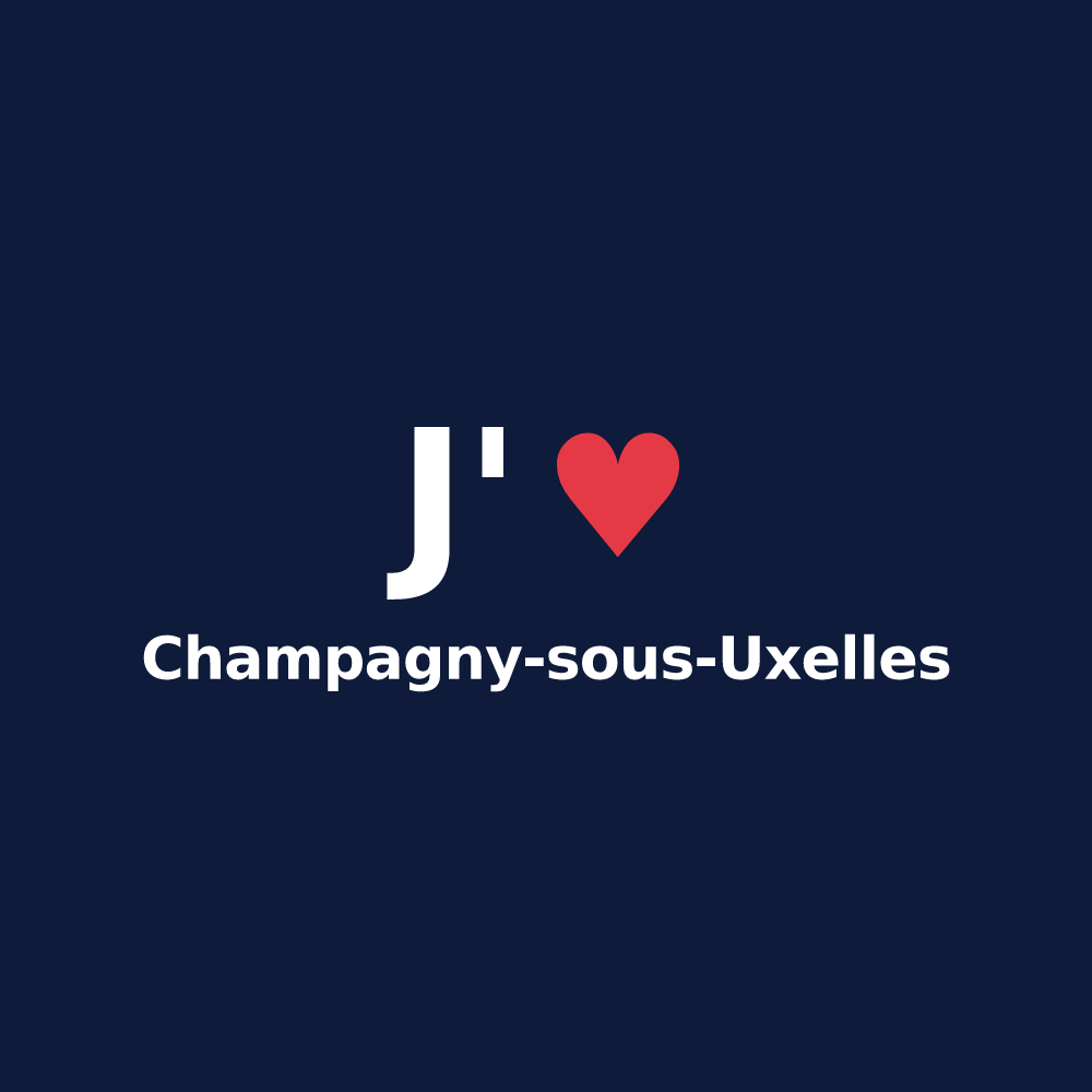 T-shirt personnalisé Champagny-sous-Uxelles — design J'aime Champagny-sous-Uxelles