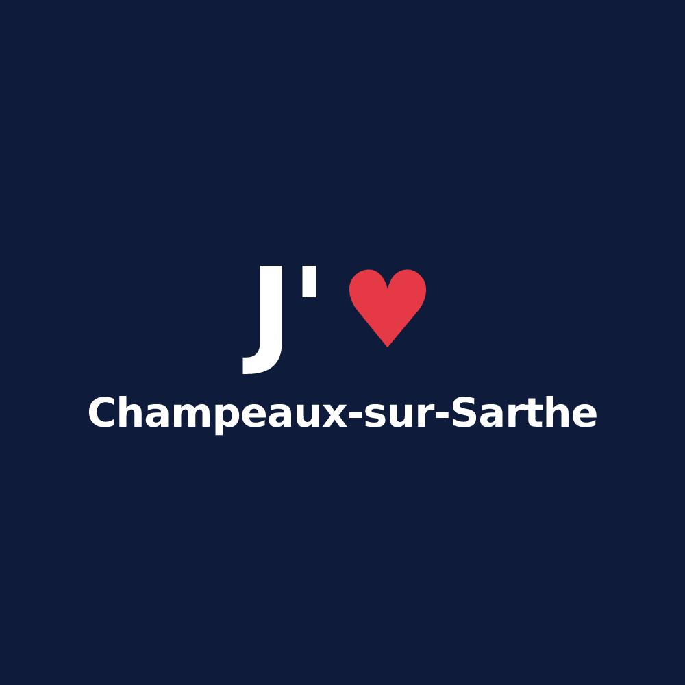 T-shirt personnalisé Champeaux-sur-Sarthe — design J'aime Champeaux-sur-Sarthe
