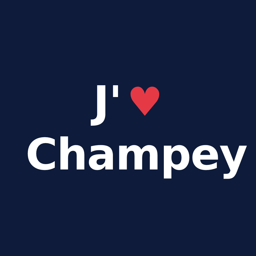 T-shirt personnalisé Champey — design J'aime Champey
