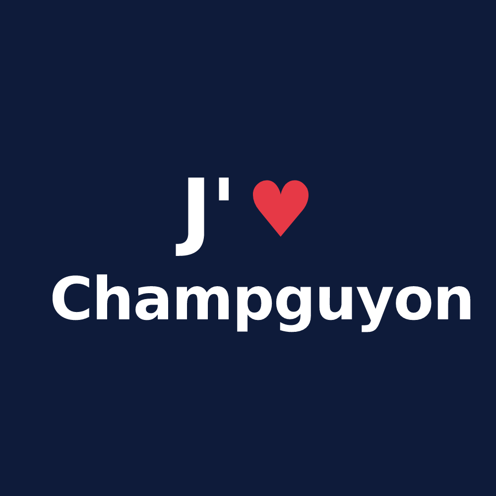 T-shirt personnalisé Champguyon — design J'aime Champguyon
