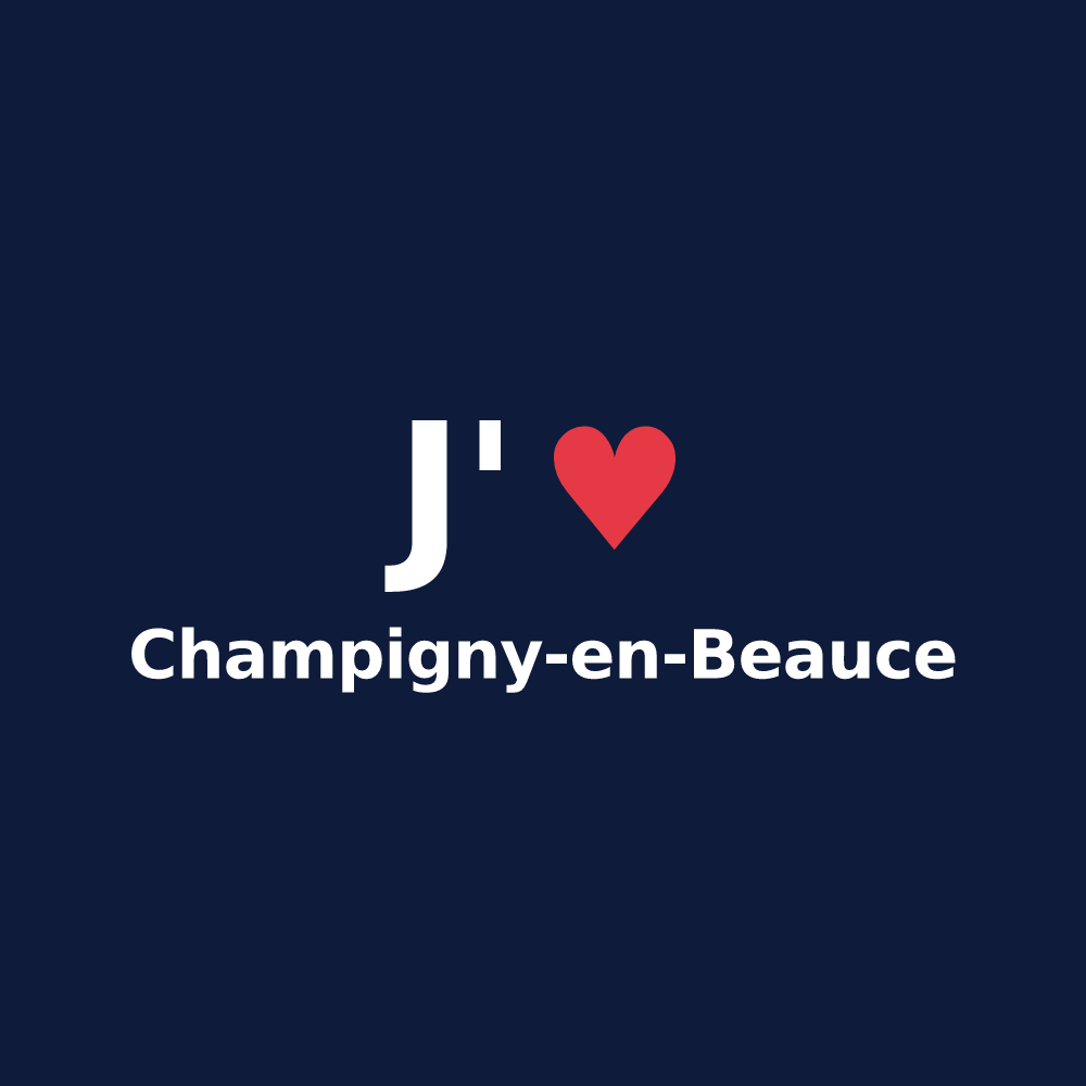T-shirt personnalisé Champigny-en-Beauce — design J'aime Champigny-en-Beauce