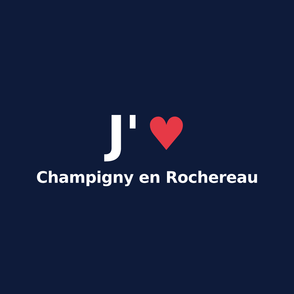 T-shirt personnalisé Champigny en Rochereau — design J'aime Champigny en Rochereau