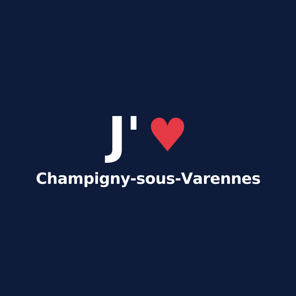 T-shirt personnalisé Champigny-sous-Varennes — design J'aime Champigny-sous-Varennes