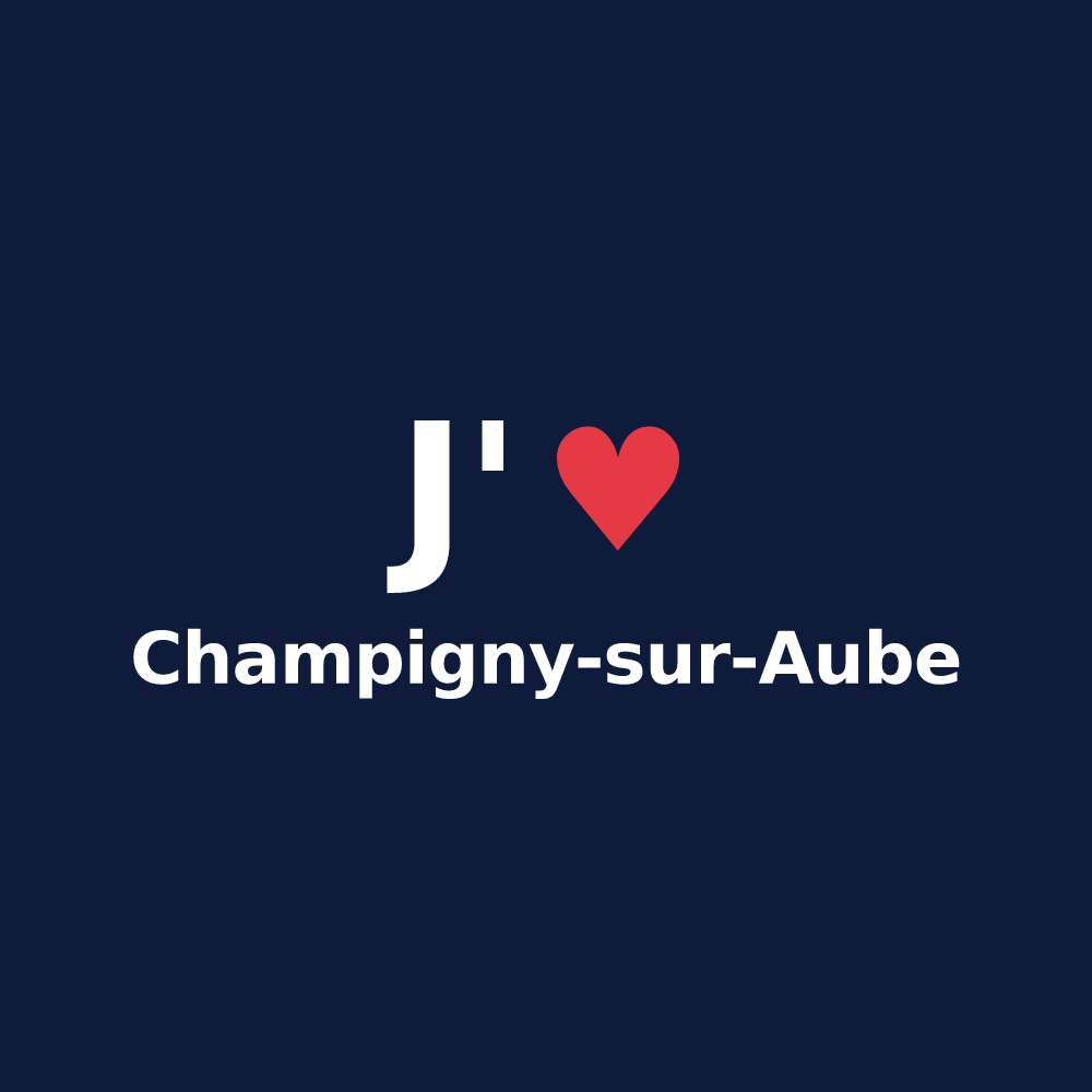 T-shirt personnalisé Champigny-sur-Aube — design J'aime Champigny-sur-Aube