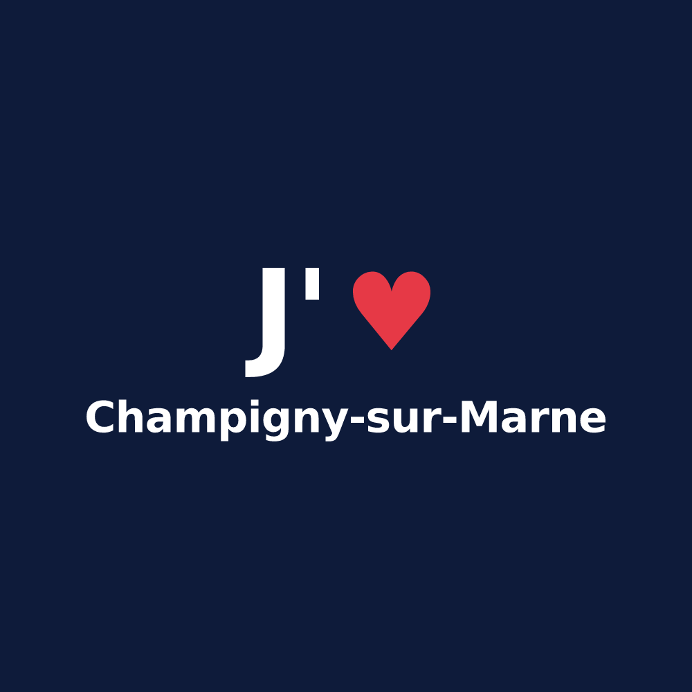 T-shirt personnalisé Champigny-sur-Marne — design J'aime Champigny-sur-Marne