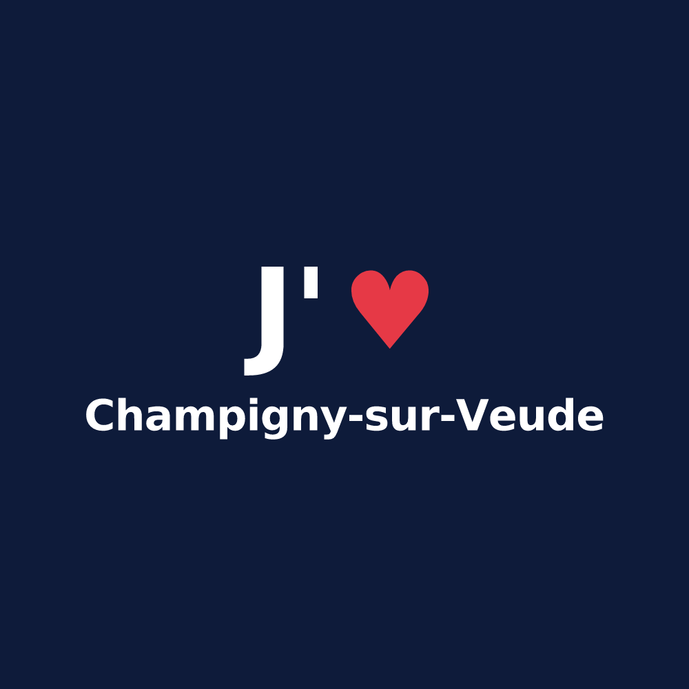 T-shirt personnalisé Champigny-sur-Veude — design J'aime Champigny-sur-Veude