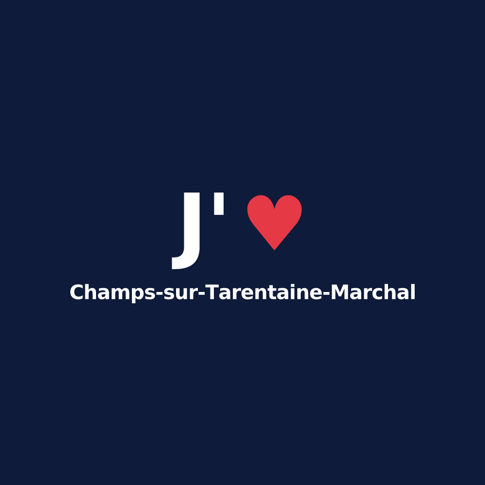 T-shirt personnalisé Champs-sur-Tarentaine-Marchal — design J'aime Champs-sur-Tarentaine-Marchal