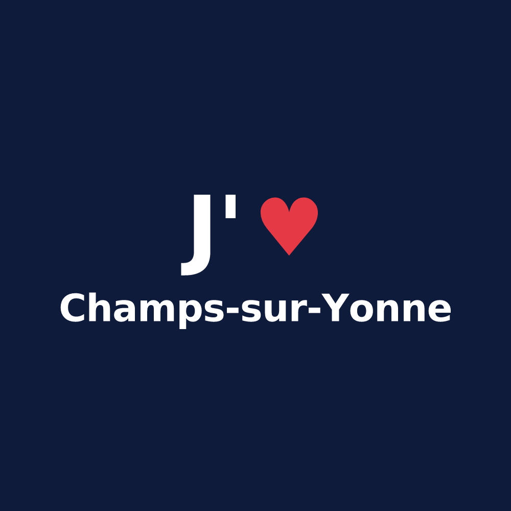 T-shirt personnalisé Champs-sur-Yonne — design J'aime Champs-sur-Yonne