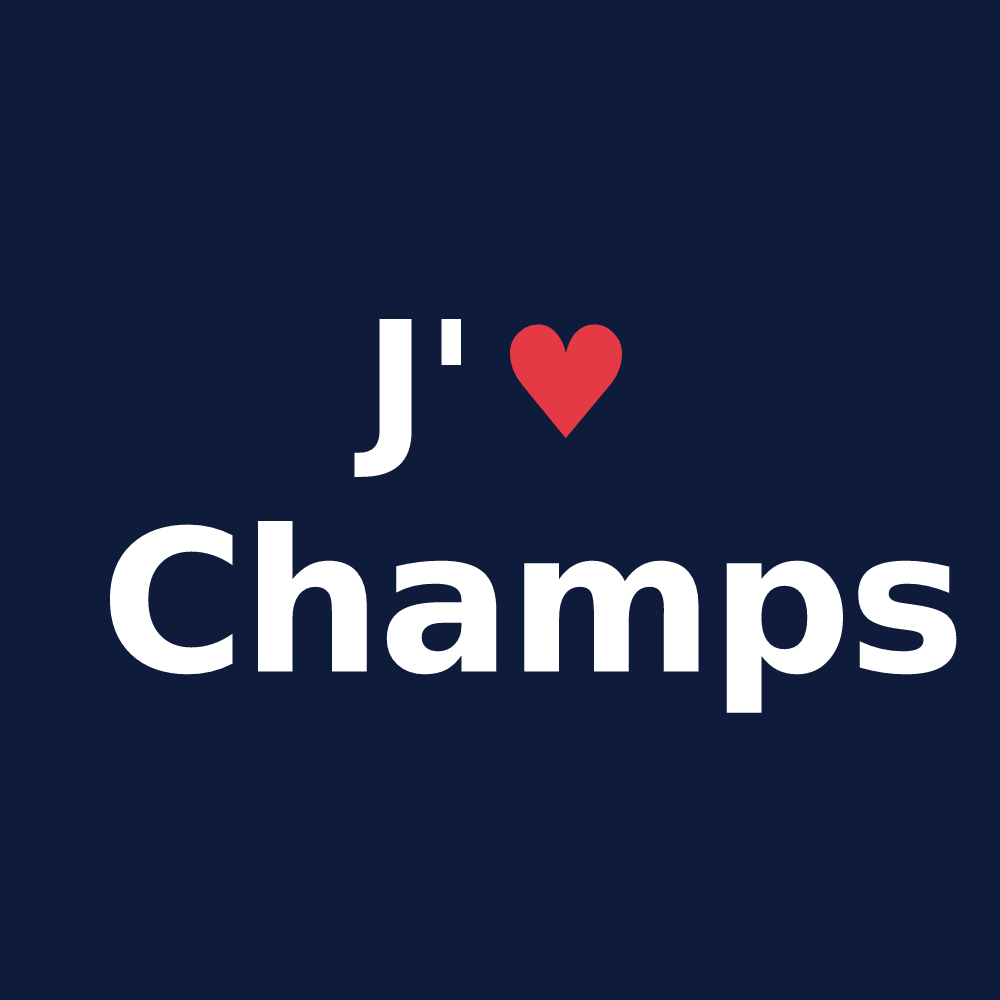 T-shirt personnalisé Champs — design J'aime Champs
