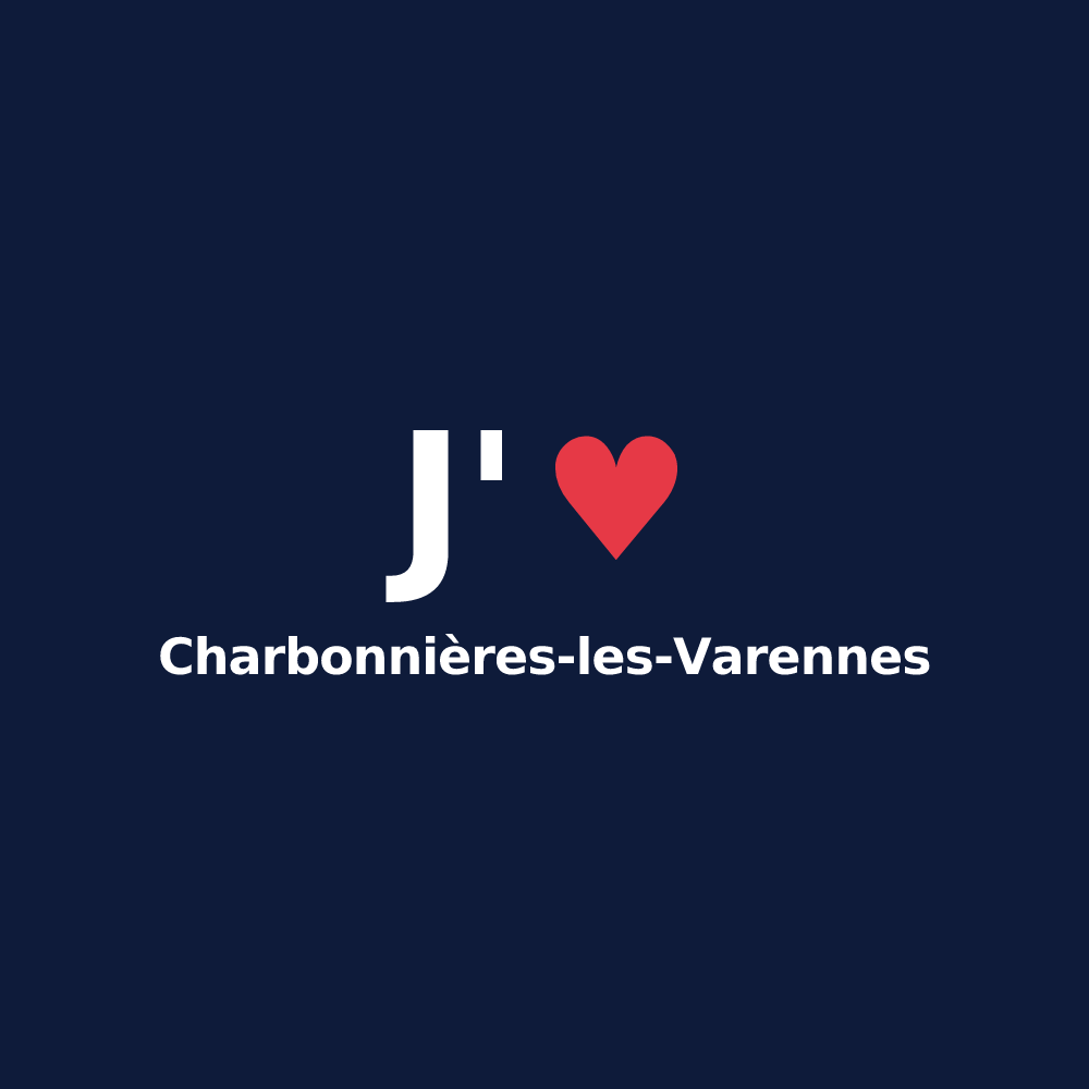 T-shirt personnalisé Charbonnières-les-Varennes — design J'aime Charbonnières-les-Varennes